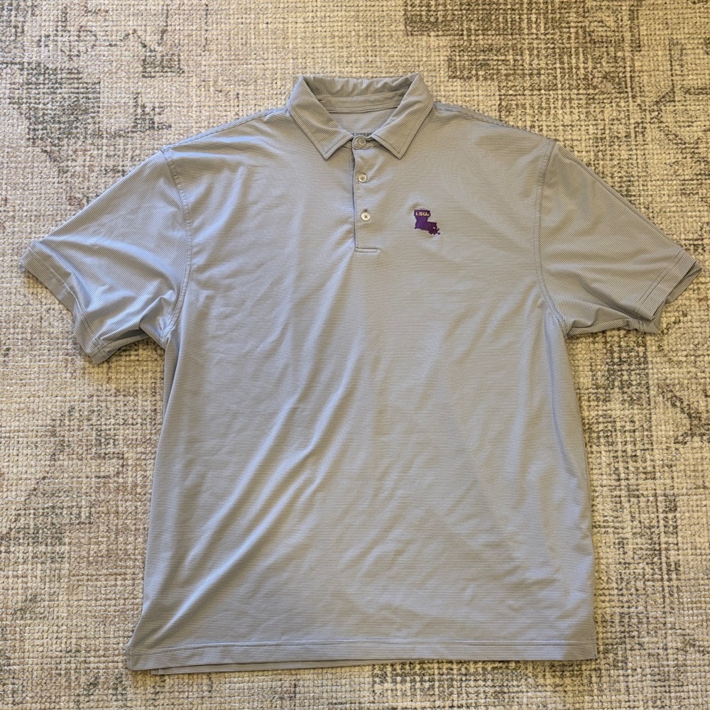 Southern Collegiate LSU Tigers Light Gray Polo Shirt